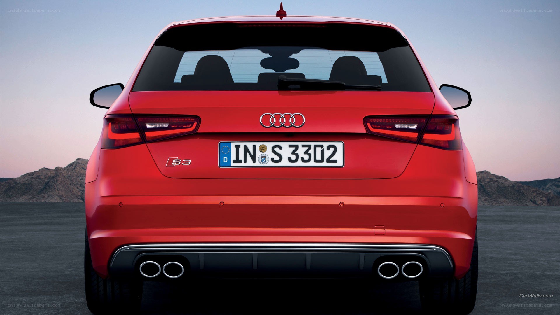 Red Audi S3 rear view