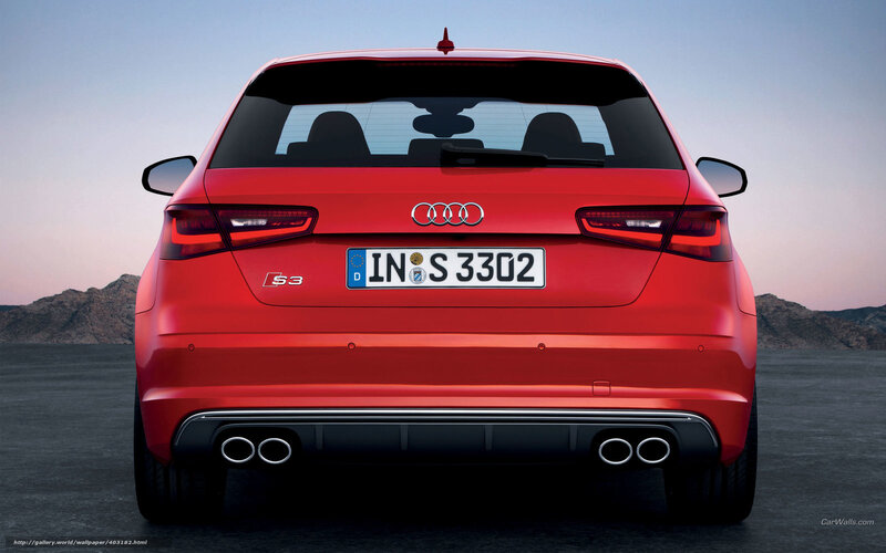 Red Audi S3 rear view