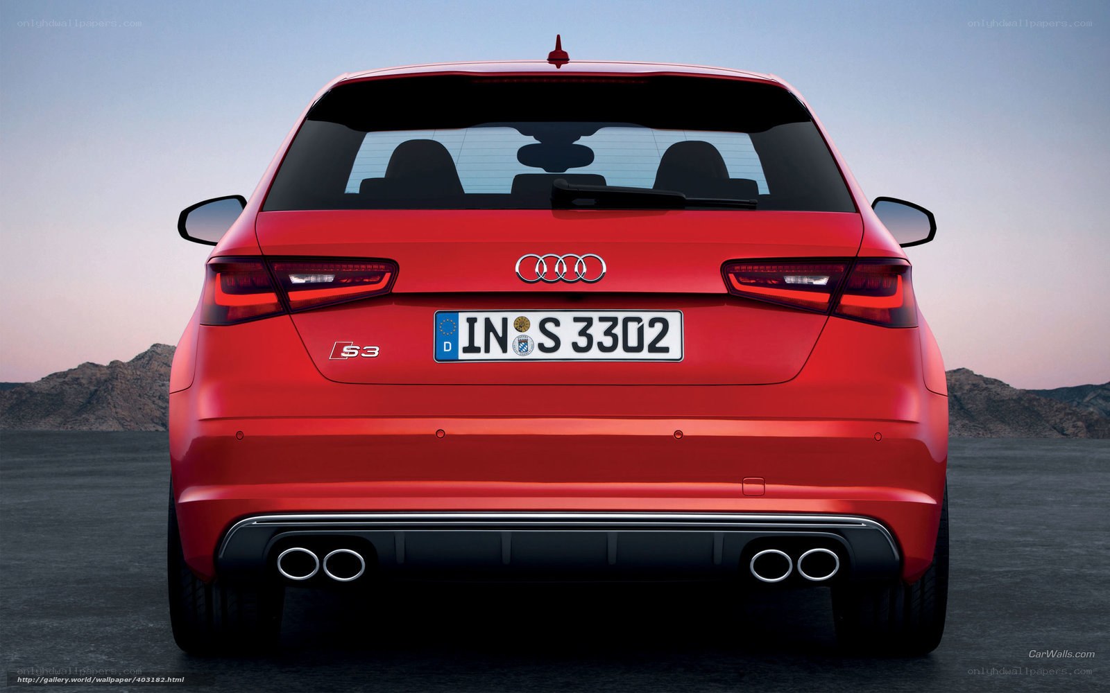 Red Audi S3 rear view
