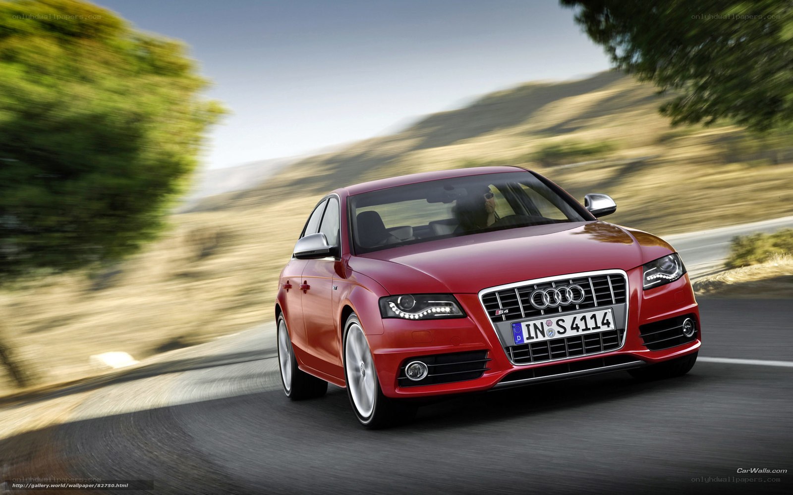 Red Audi S4 in motion