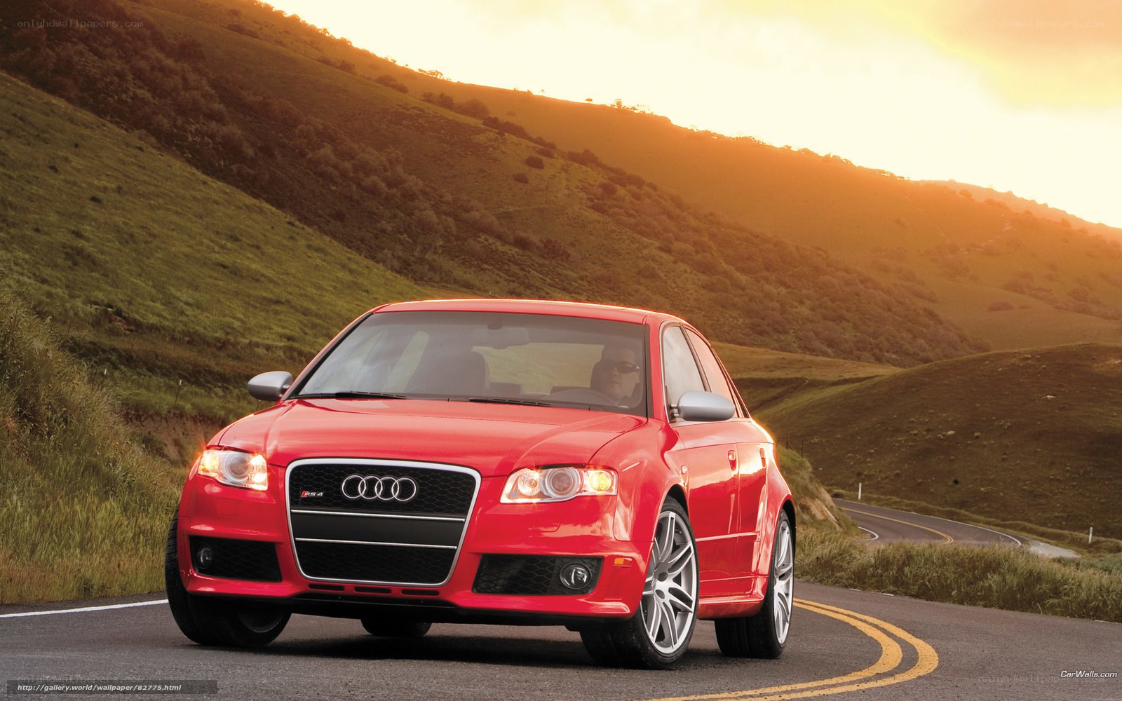 Red Audi S4 on a winding road