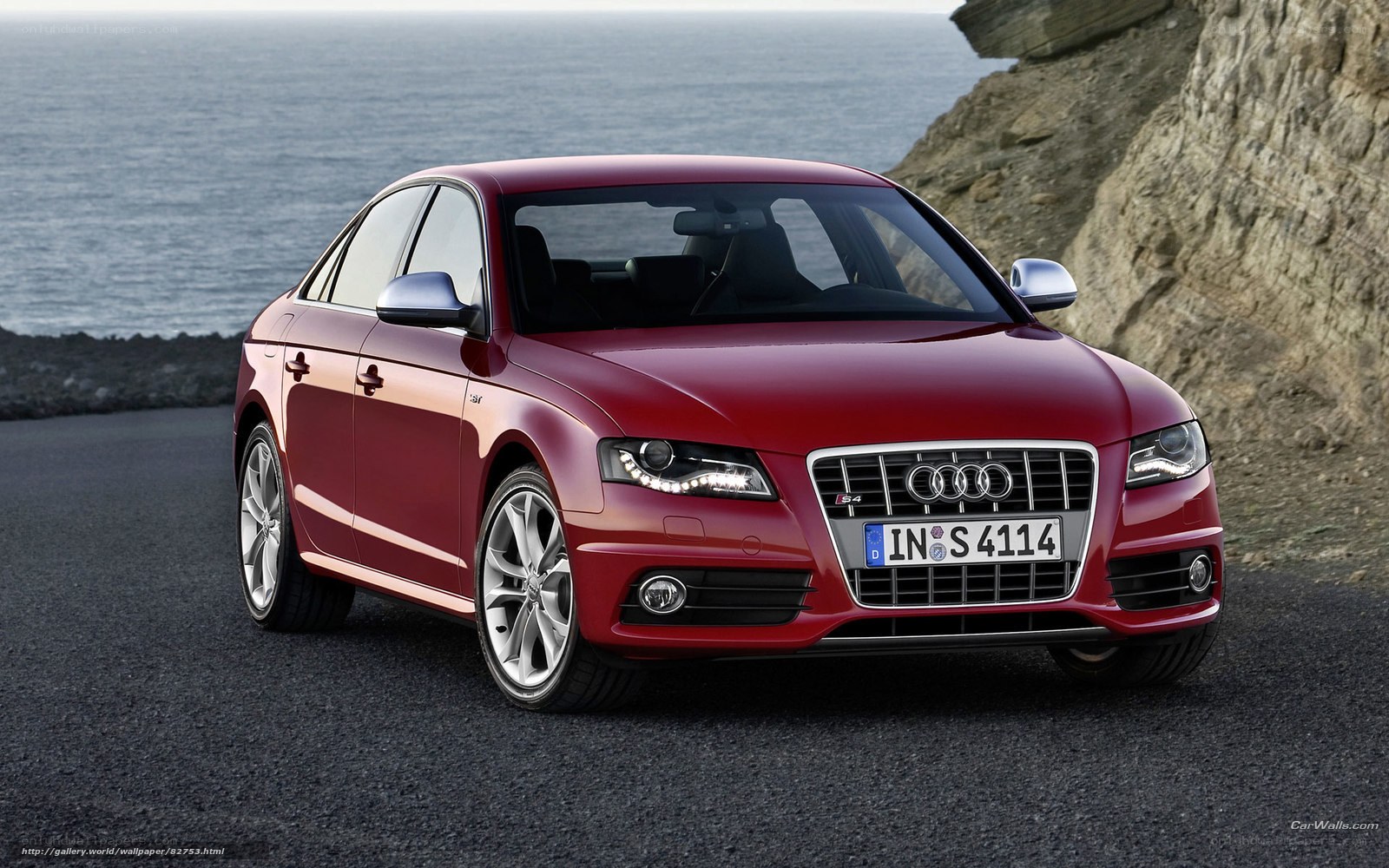 Red Audi S4 on coastal road