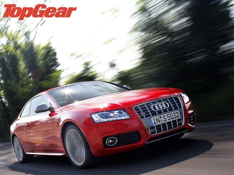 Red Audi S5 in motion