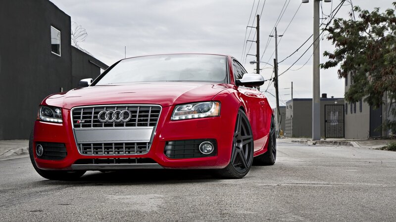 red audi s5 on city street
