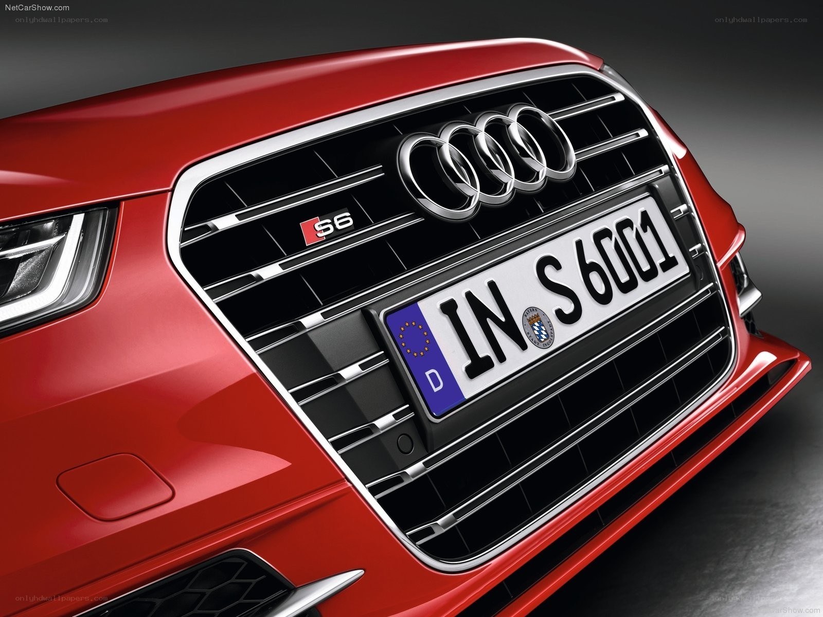 Red Audi S6 front grille