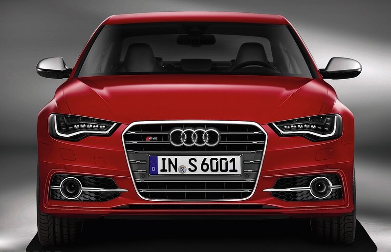 Red Audi S6 front view