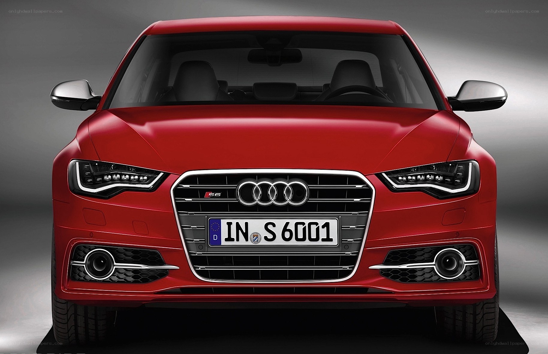 Red Audi S6 front view