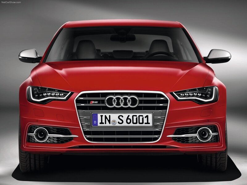 Red Audi S6 front view