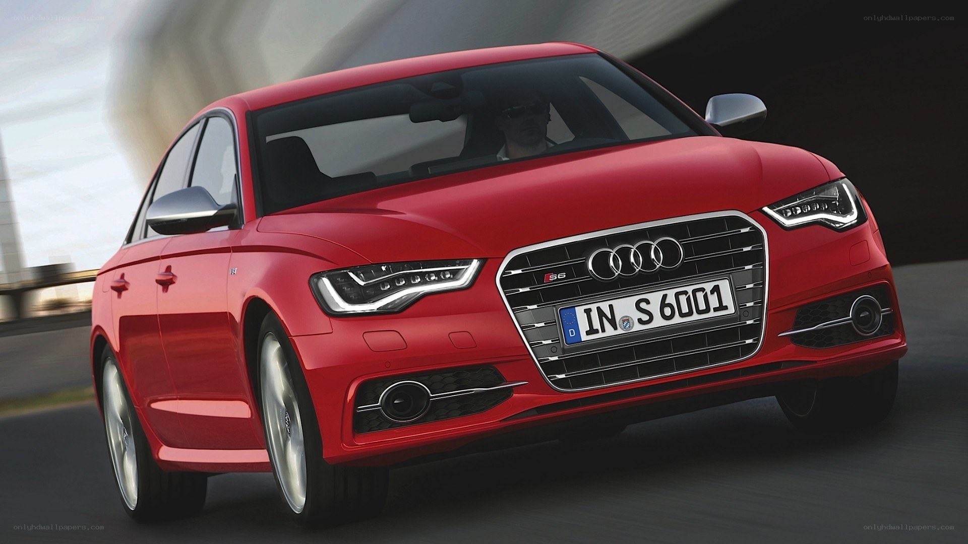 red audi s6 in motion