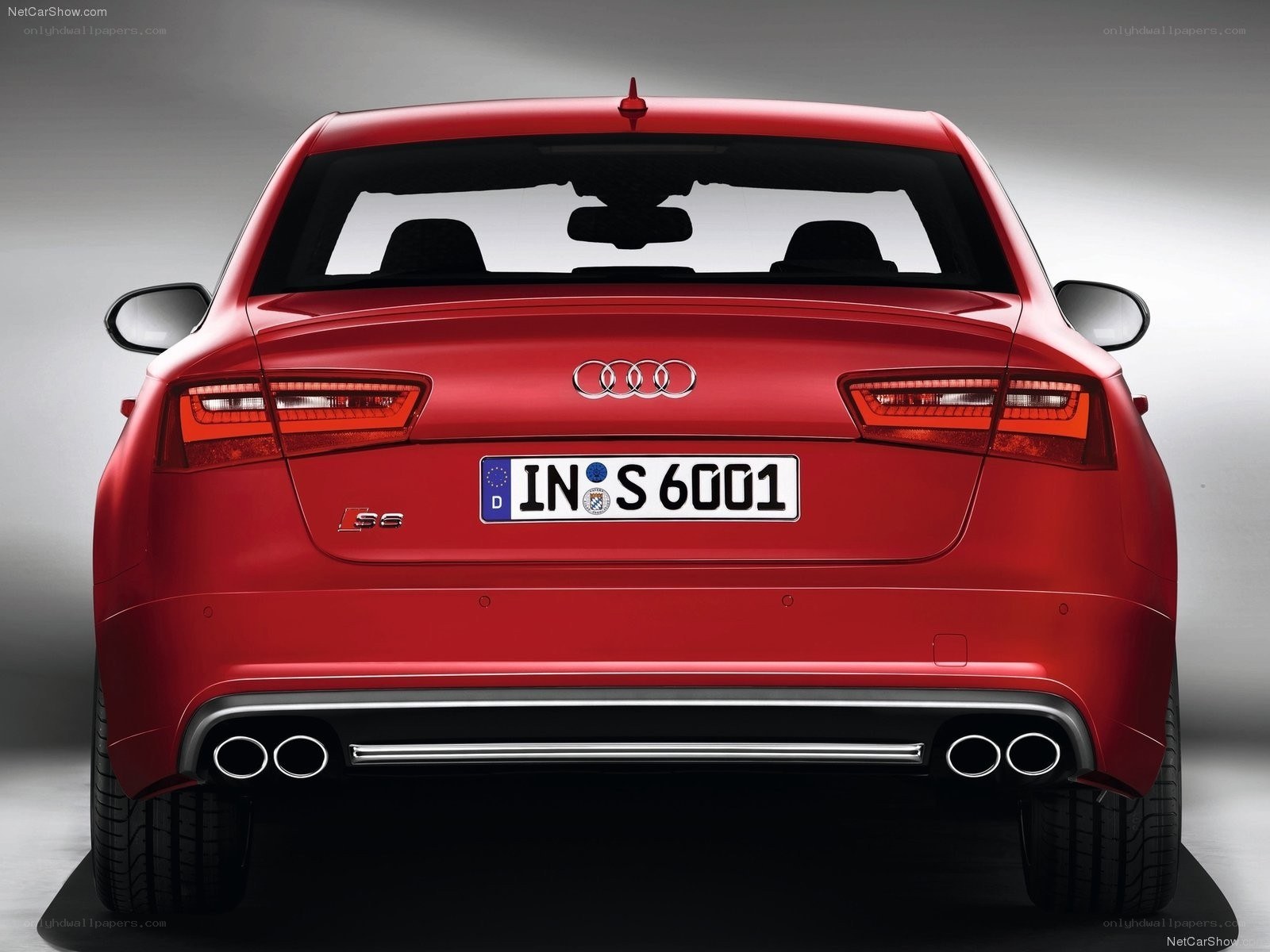 Red Audi S6 rear view
