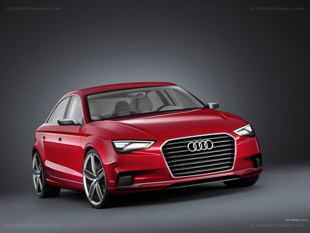 Red Audi sedan concept car