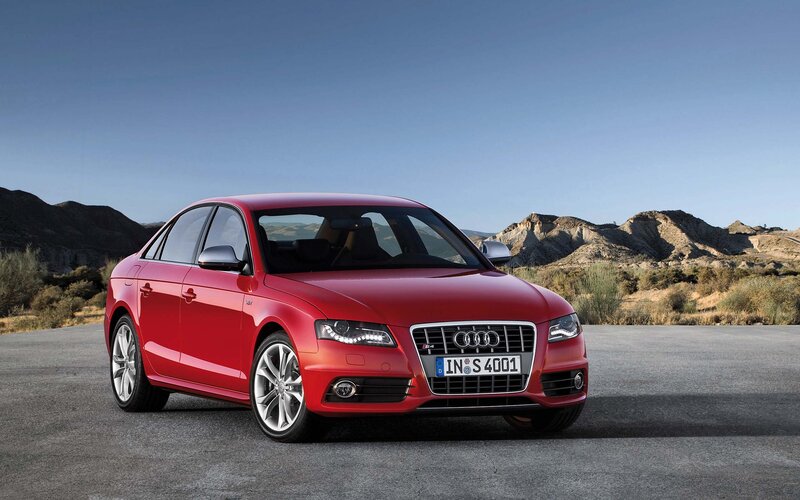 Red Audi Sedan — Dramatic, Afternoon, Photograph, Car