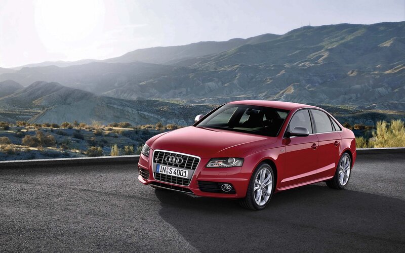 Red Audi Sedan — Dramatic, Afternoon, Photograph