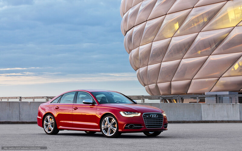 Red Audi Sedan — Dramatic, Sunset, Photograph