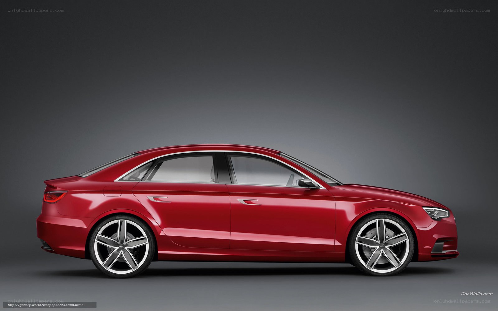 red audi sedan side view