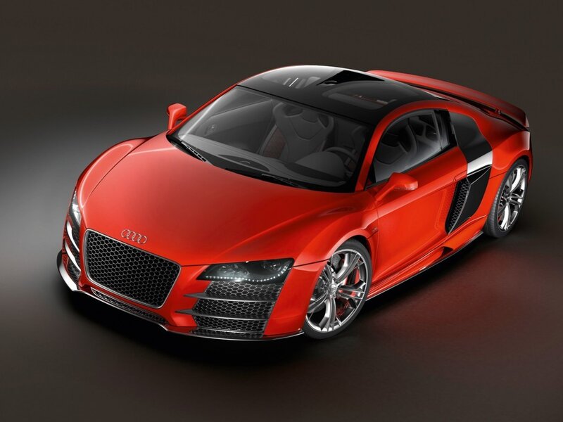 Red Audi Sports Car — Dramatic, 3d Render