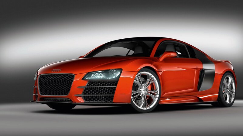 Red Audi Sports Car — Orange, Dramatic, 3d Render