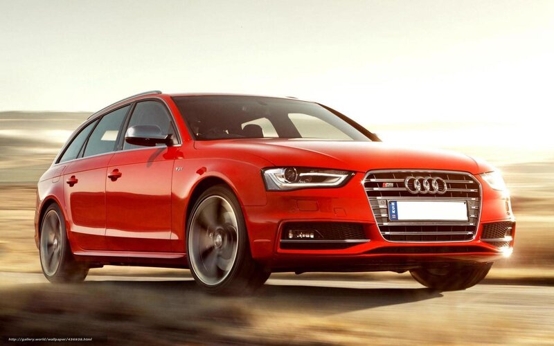 Red Audi Station Wagon — Dynamic, Sunset
