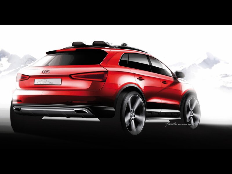 Red Audi SUV concept sketch