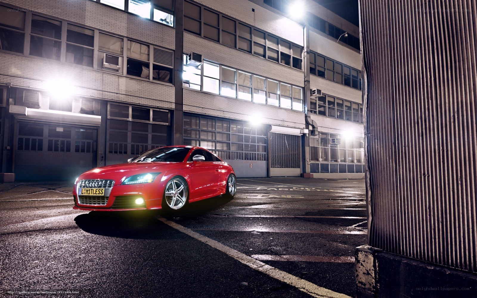 Red Audi TT at night