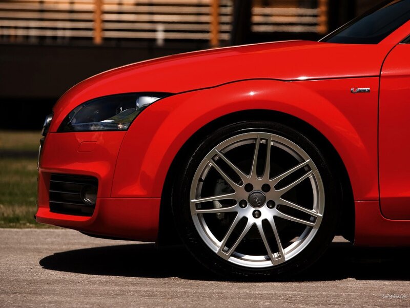 Red Audi TT front wheel