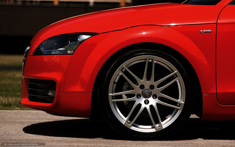 Red Audi TT front wheel