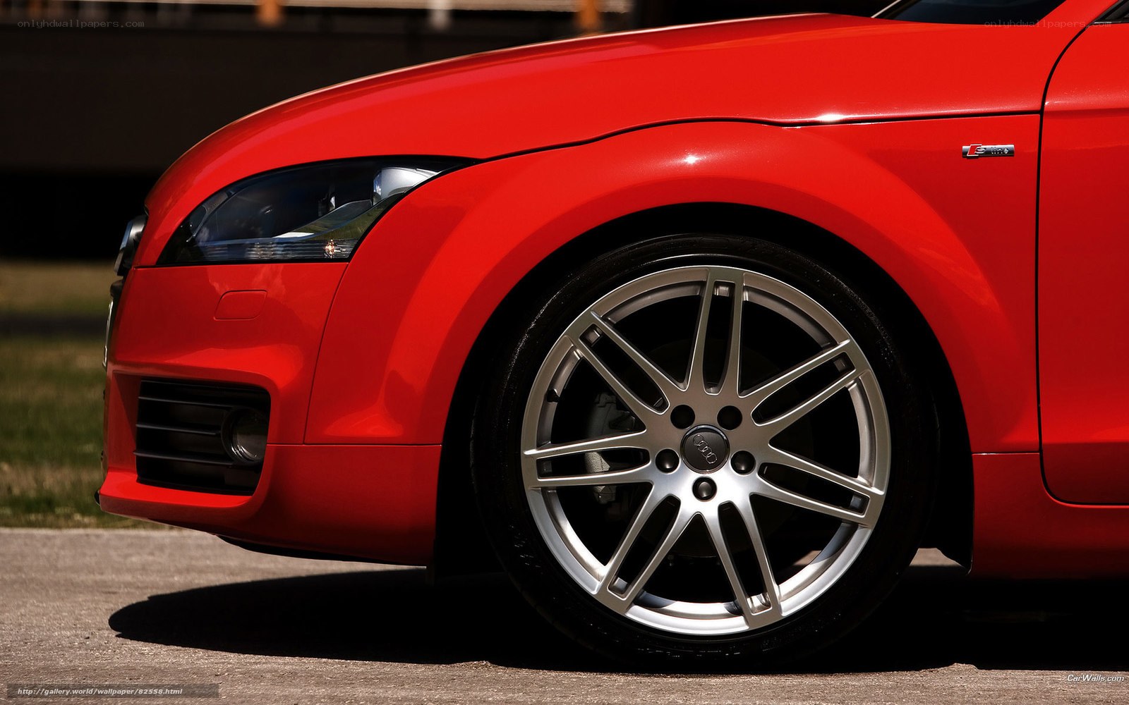 Red Audi TT front wheel