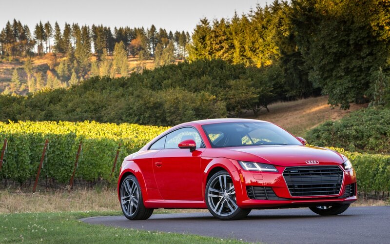 Red Audi TT in vineyard