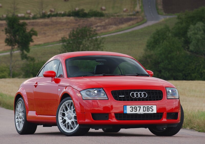 Red Audi TT on a country road