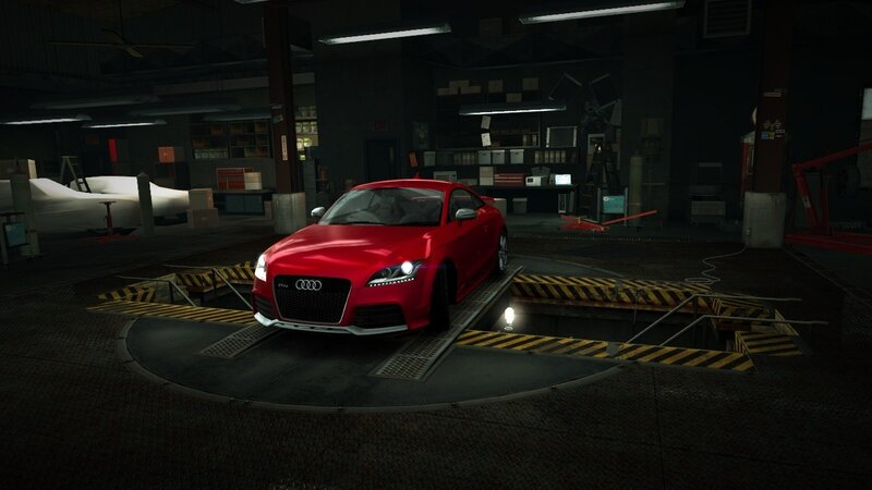 Red Audi TT on turntable