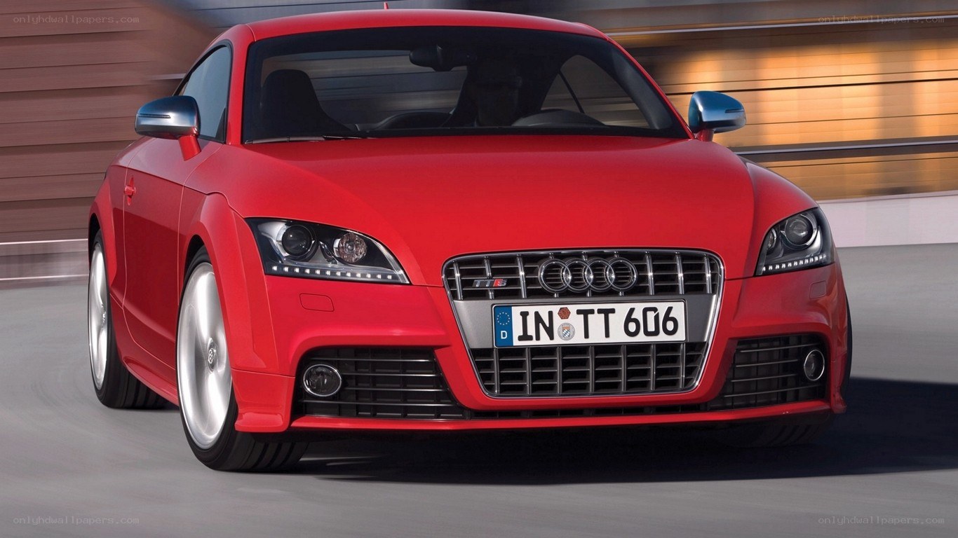 Red Audi TT RS in motion