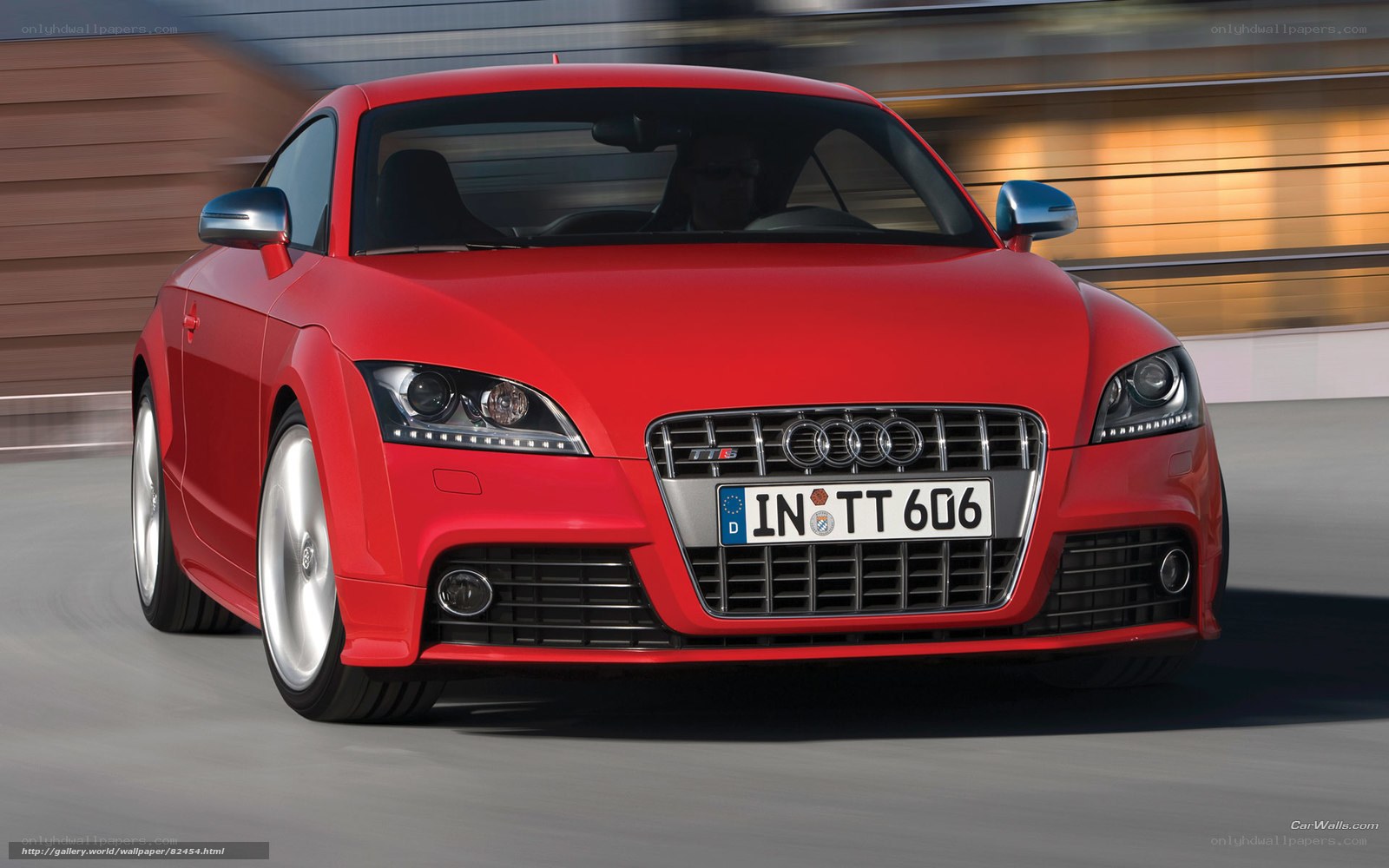 Red Audi TT RS in motion