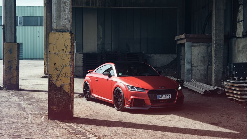 Red Audi Tt Rs in Warehouse
