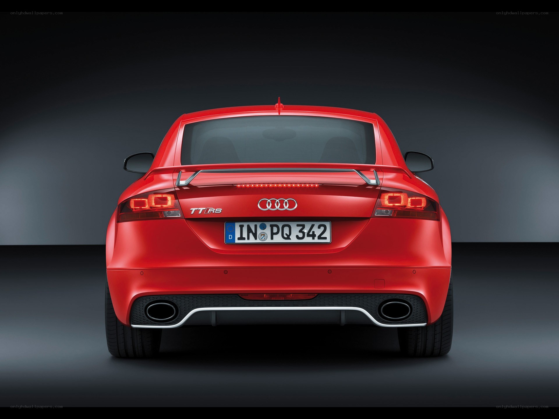 Red Audi TT RS rear view