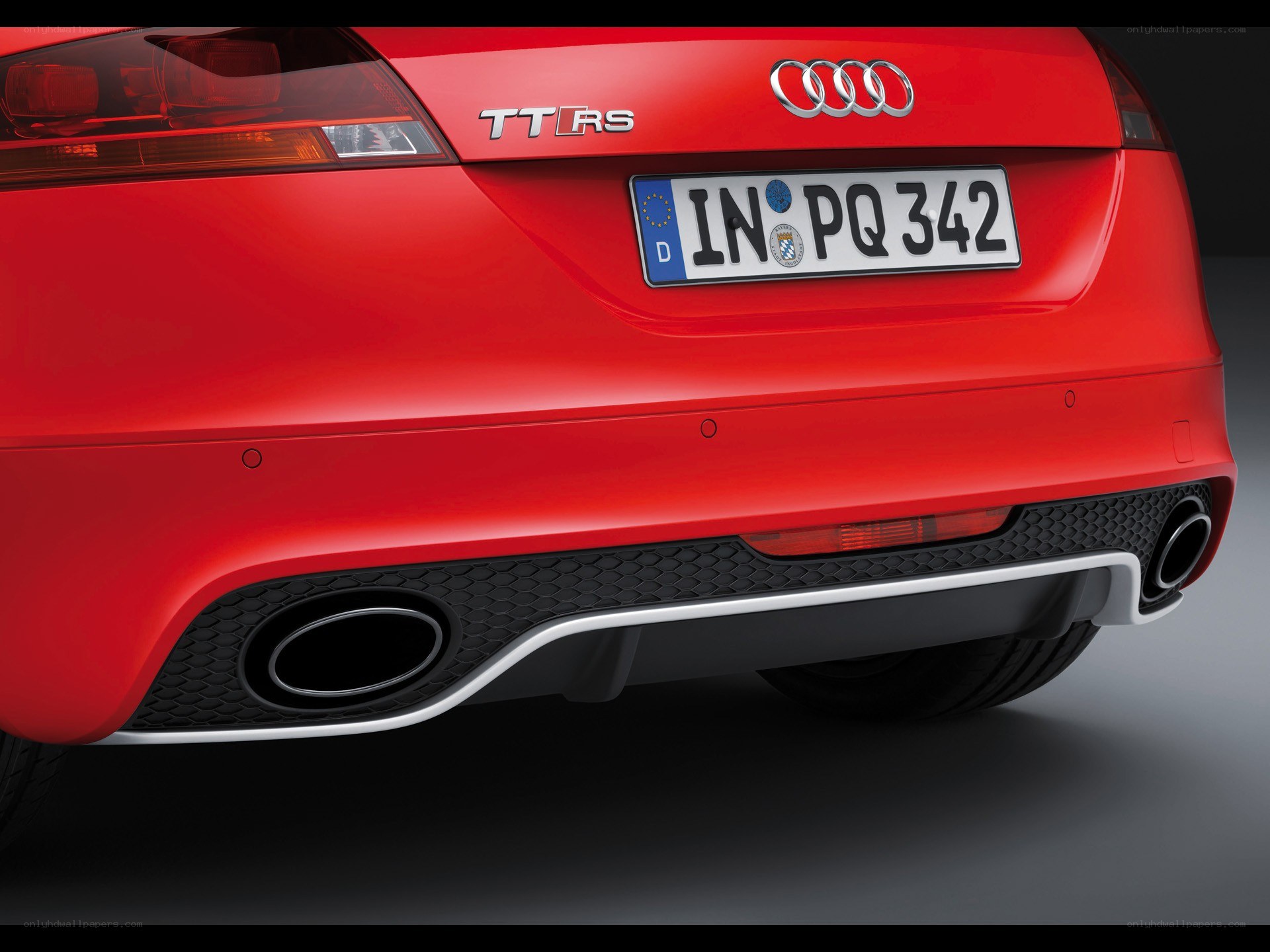 Red Audi TT RS rear view