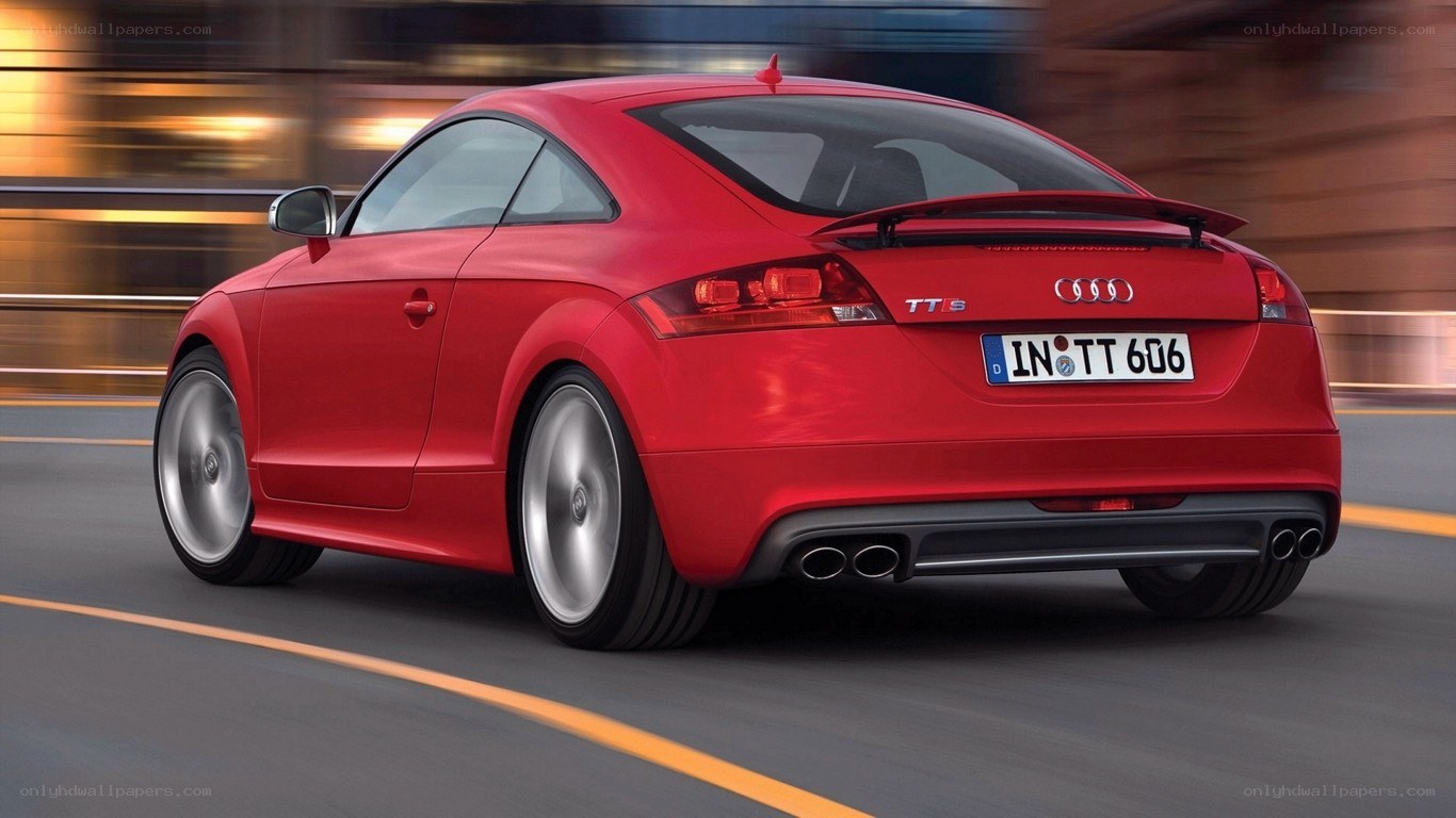 Red Audi TT S in motion
