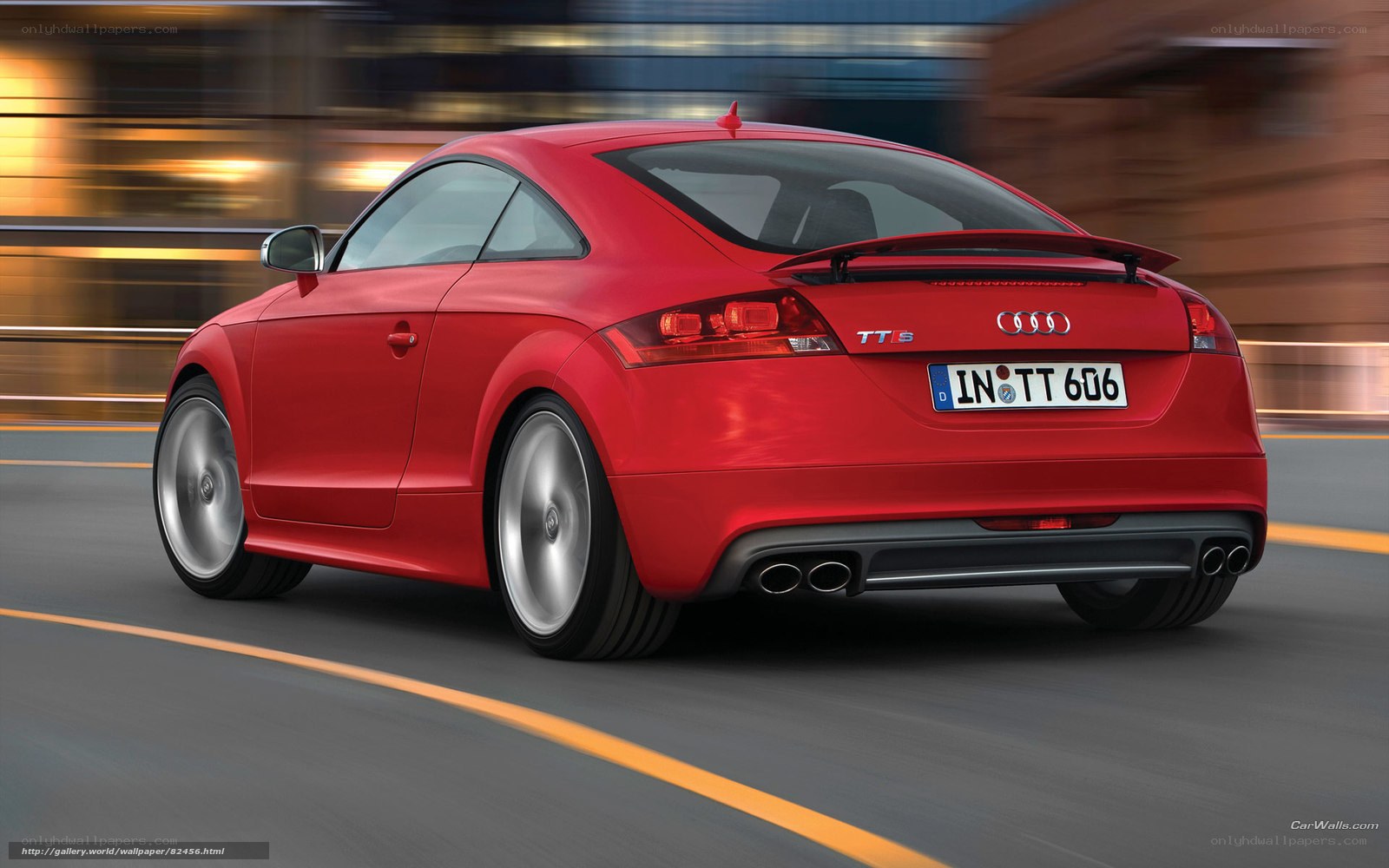 Red Audi TT S in motion