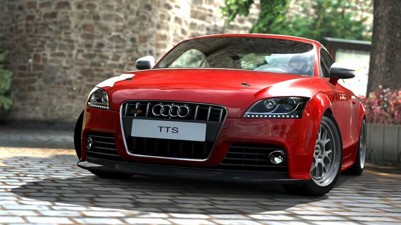 Red Audi TTS sports car