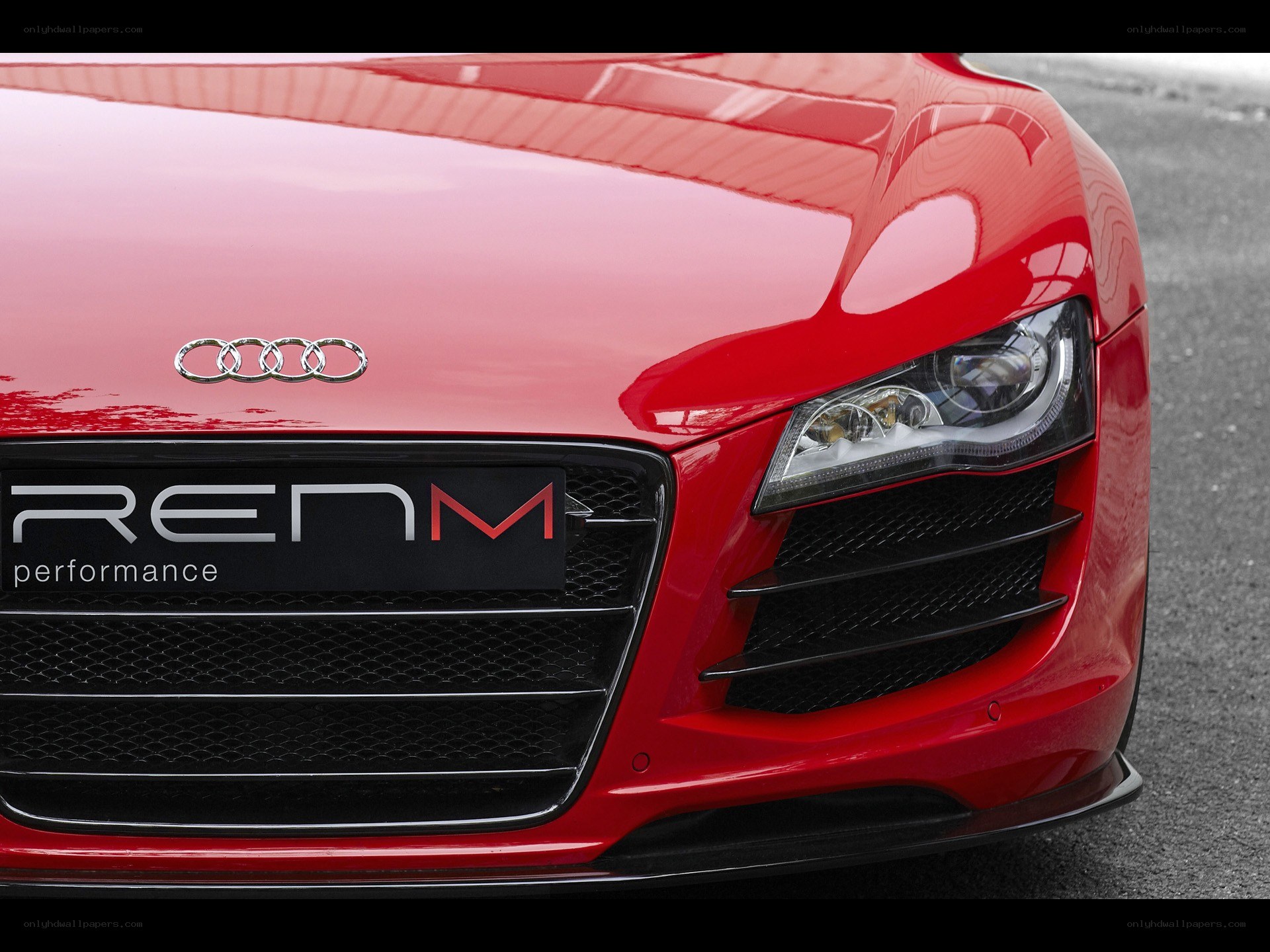 Red Audi with Renntech badge
