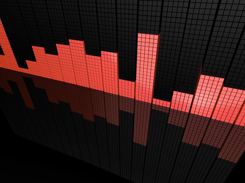 Red Audio Bars — Black