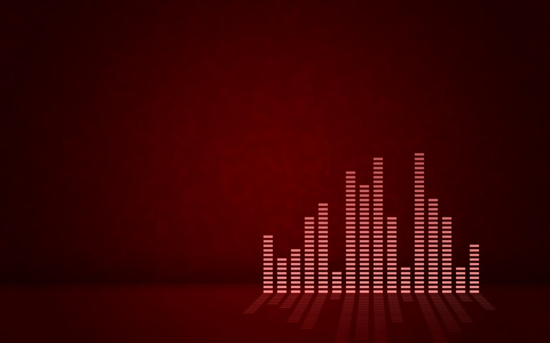 red audio equalizer bars