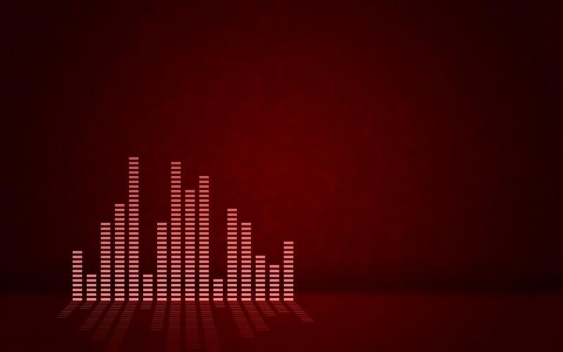 red audio equalizer bars