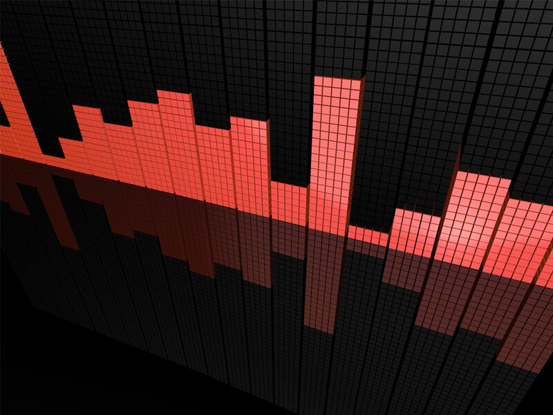 red audio visualizer bars