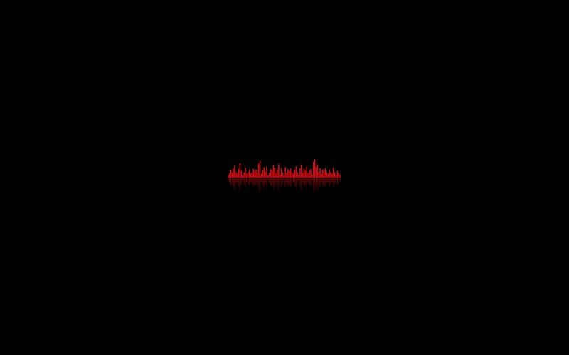 red audio waveform on black