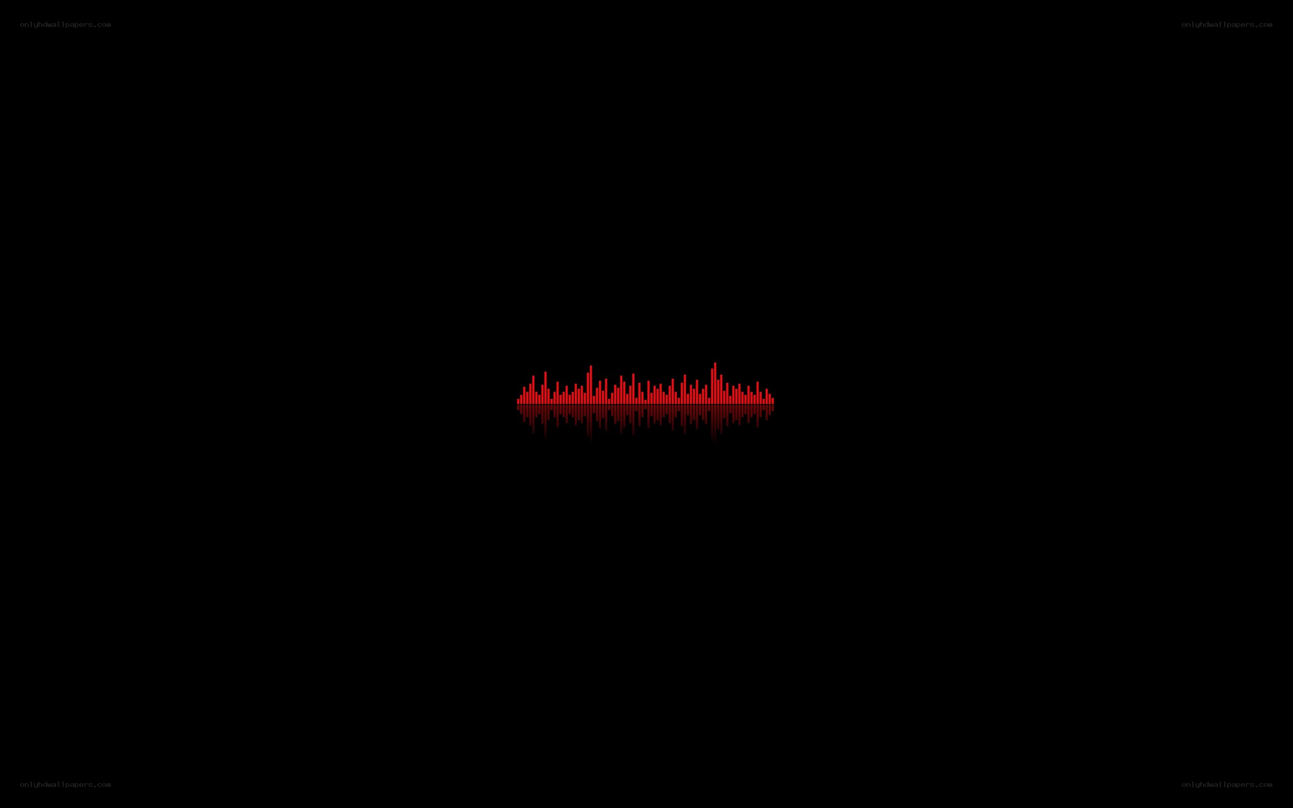 red audio waveform on black