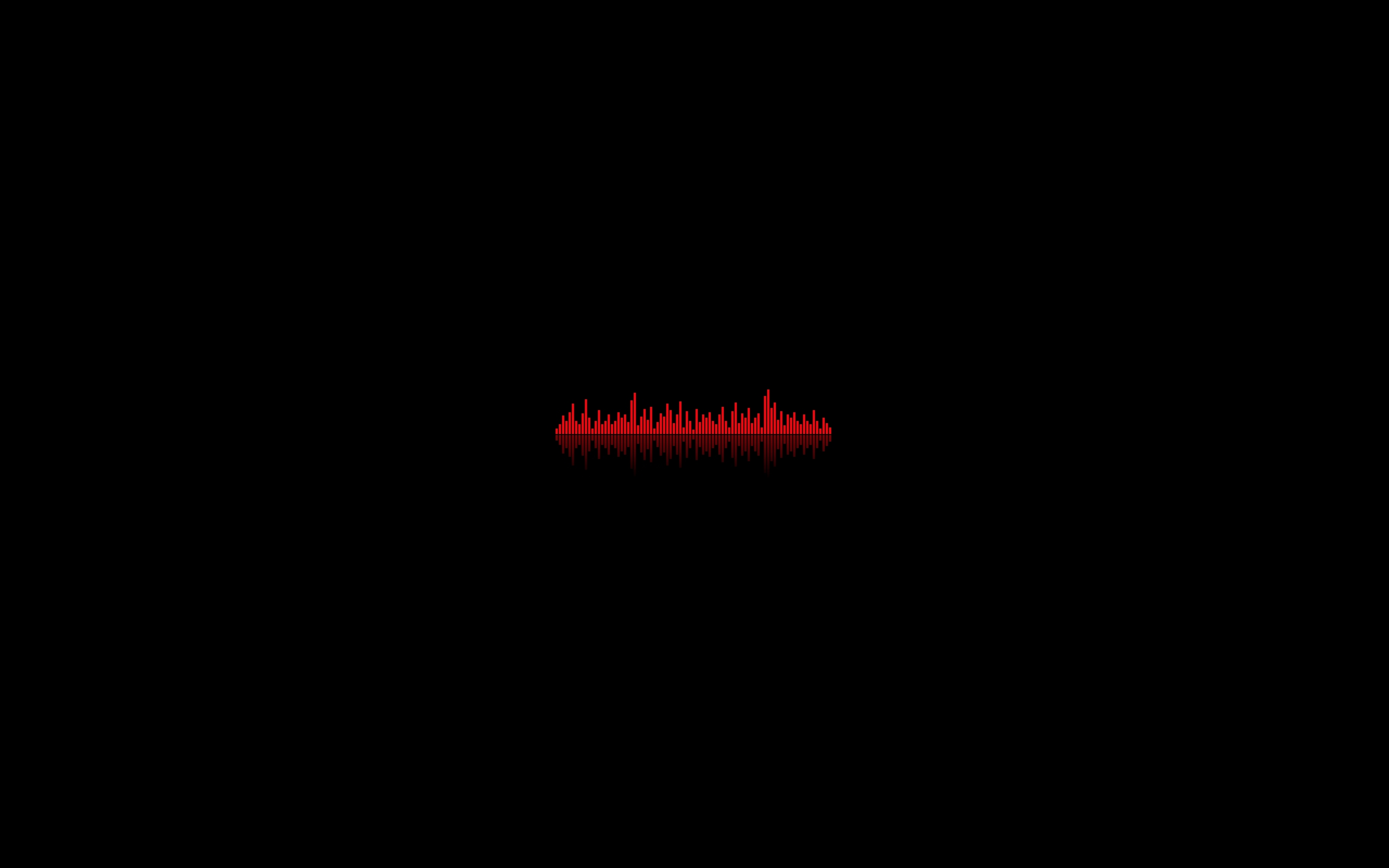 red audio waveform on black