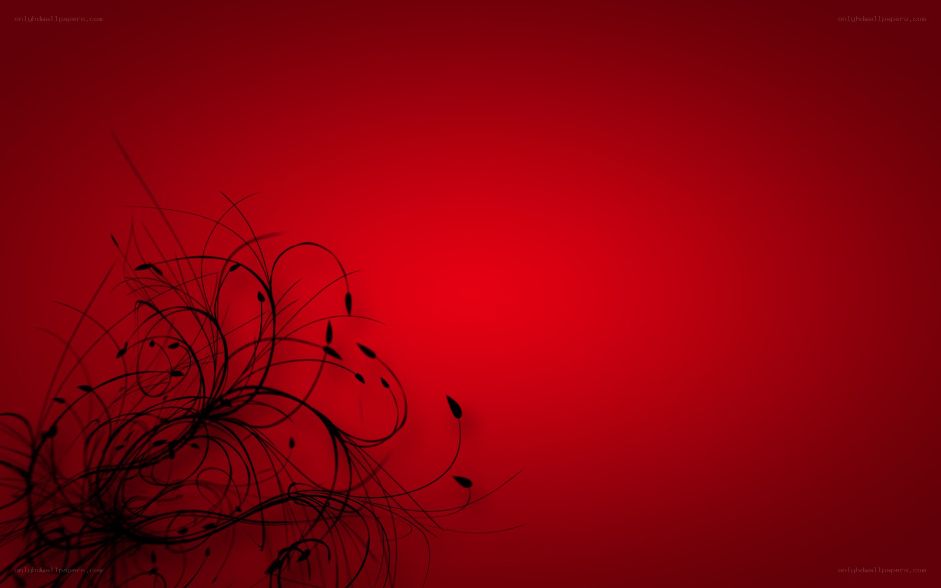 red background with black swirls