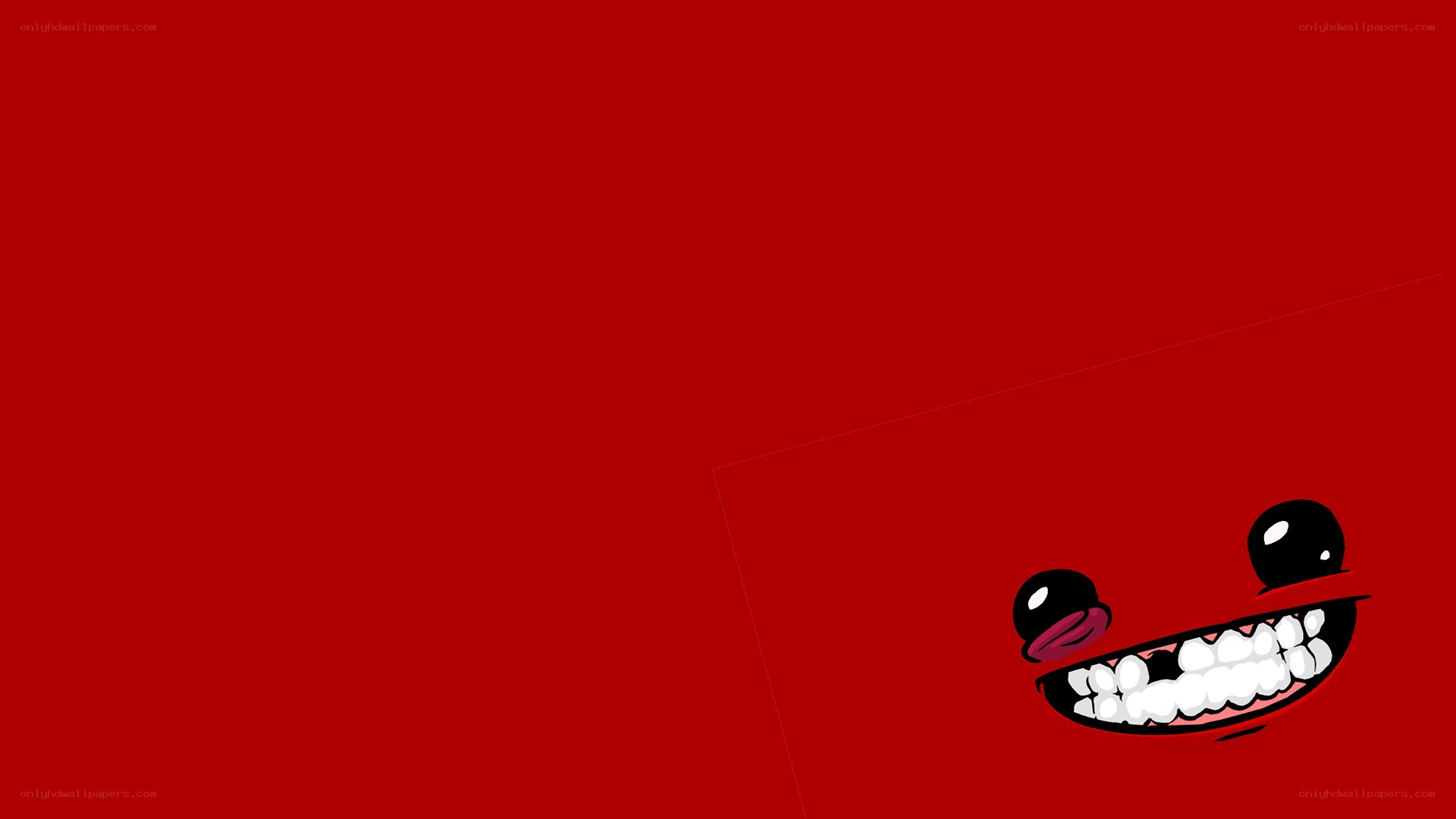 red background with cartoon smile