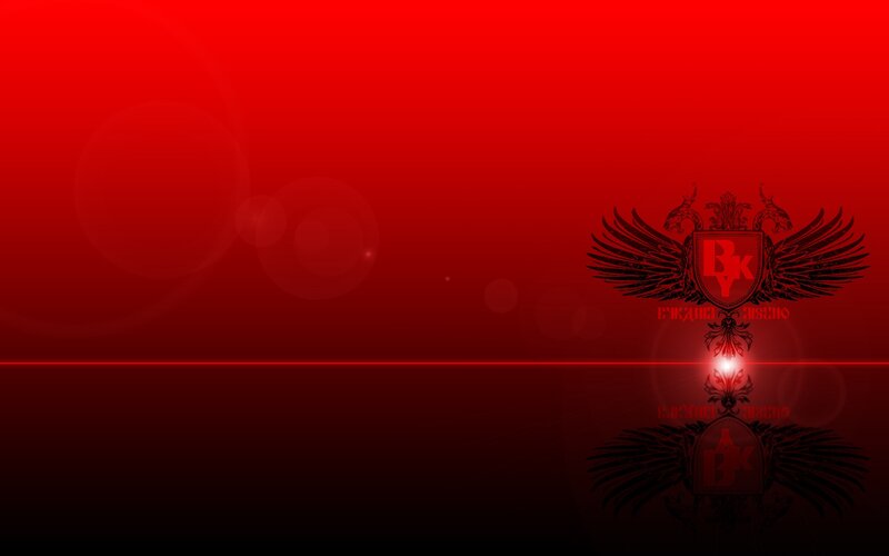red background with emblem