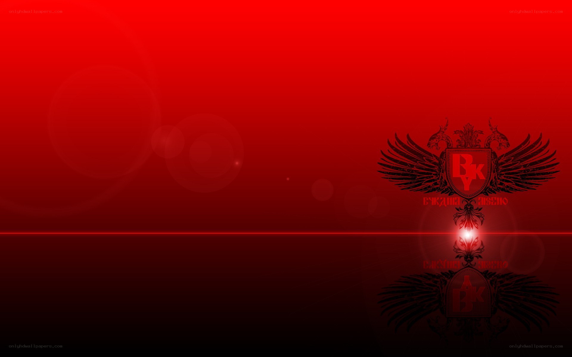 red background with emblem